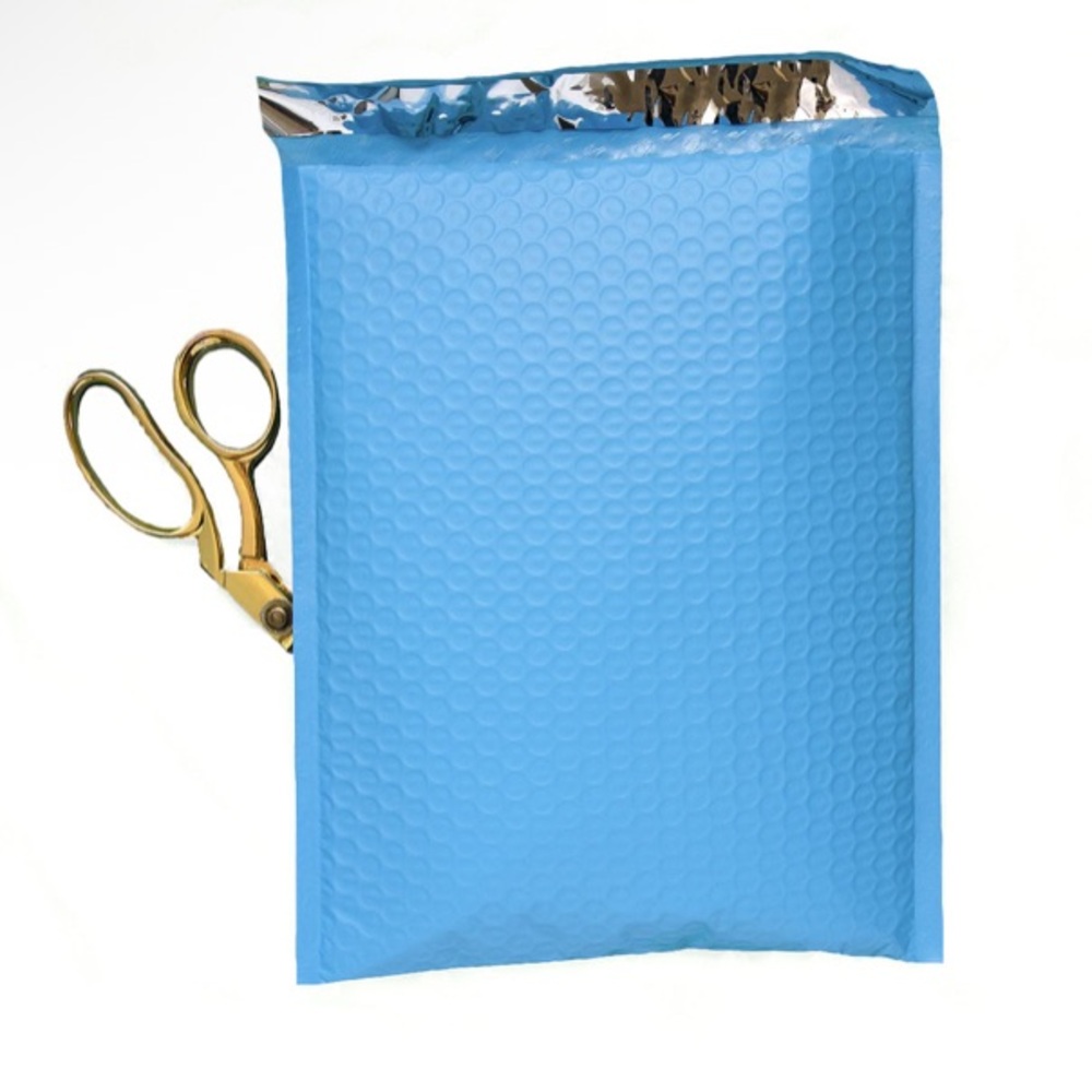 Blue Bubble Poly Mailers 6.5x10 Set of 20 Shipping Envelopes Spring Solid Pastel - Picture 2 of 2